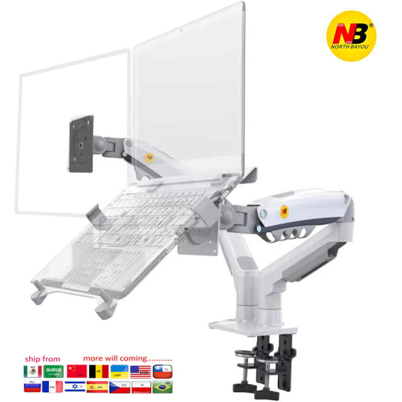 Dual Monitor Desk Setup - Настольный кронштейн NB F160 + FP-2