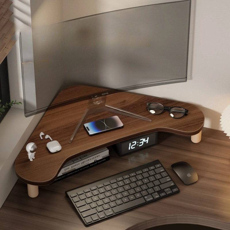 Monitor Riser Wood - Угловая подставка для компьютера, треугольная подставка