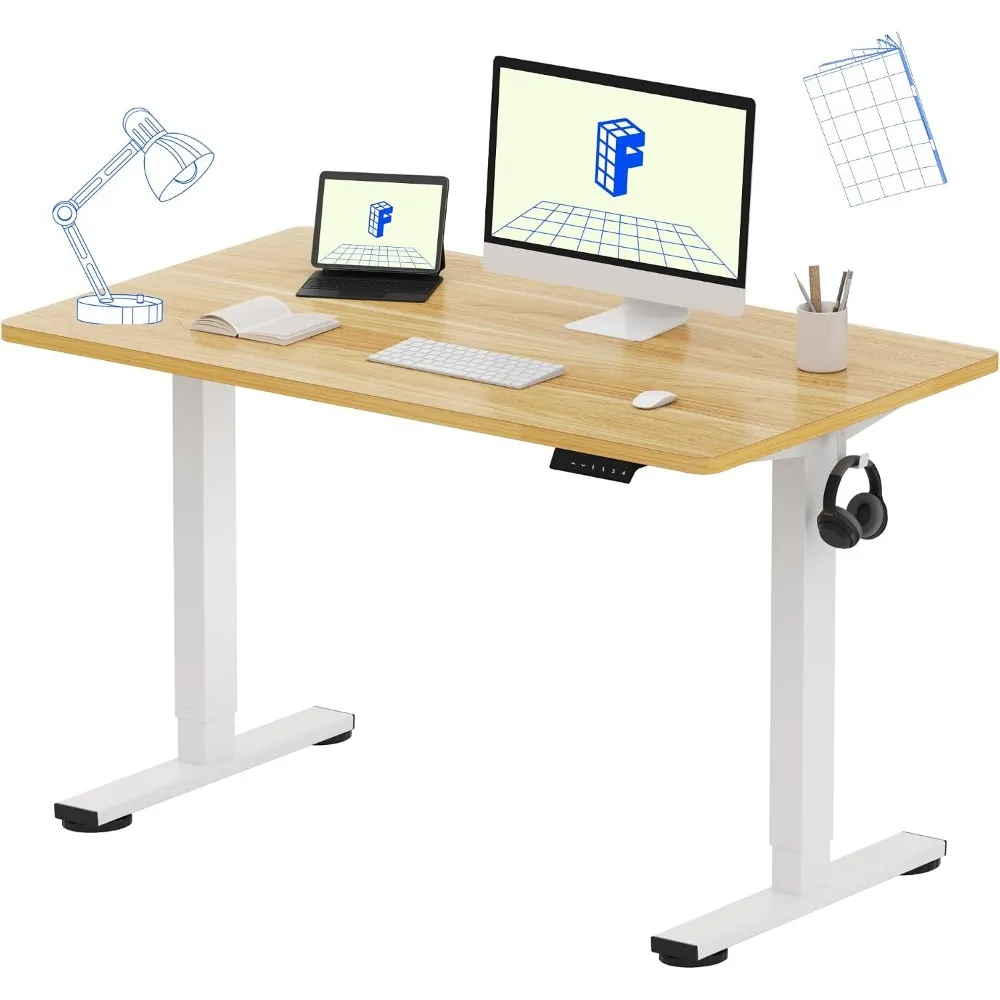 Dual Monitor Desk Setup - Цельный регулируемый по высоте стол 48x24