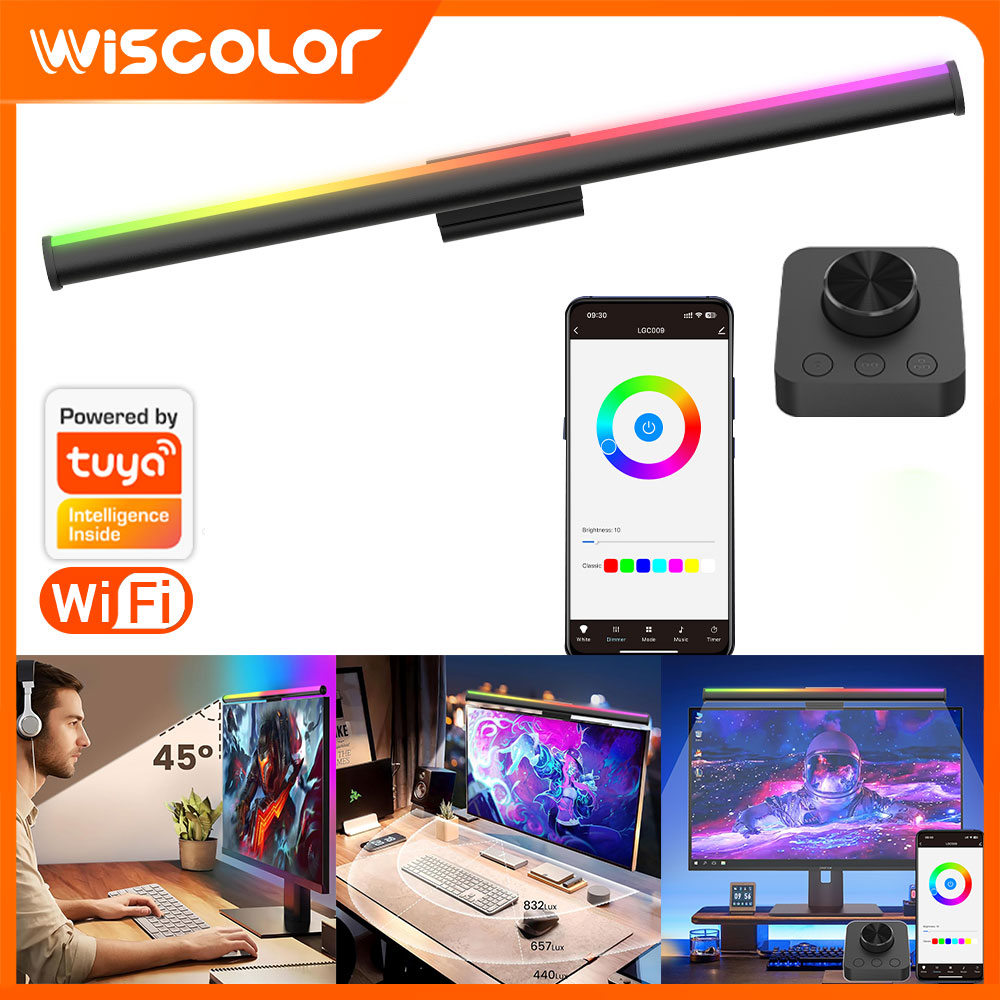Desk Setup On Bed - Светодиодная RGB-лента для монитора, подвесная подсветка