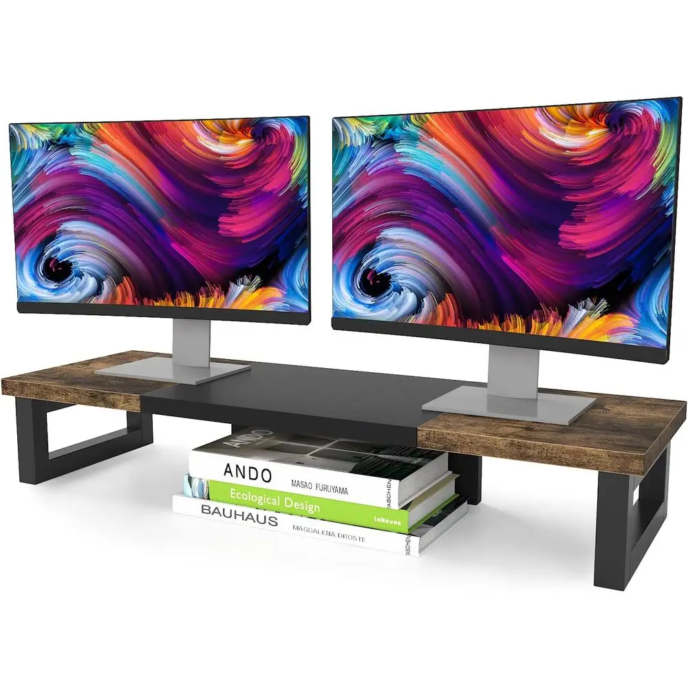 Подставка-органайзер для двух  – обзор и цена Monitor Riser Wood