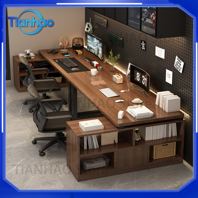 Игровой L-образный стол с книж – обзор и цена Dual Monitor Desk Setup