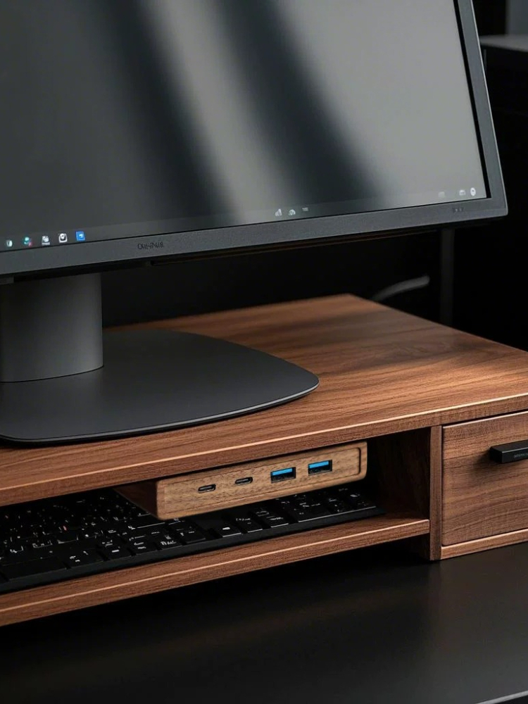 USB-хаб 3.2 с самоклеящимся кр – обзор и цена Monitor Riser Wood