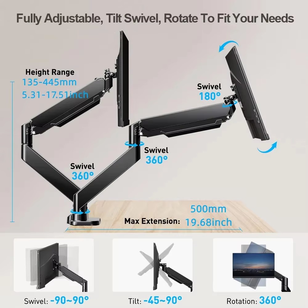 Подставка для крепления двойно – обзор и цена Dual Monitor Desk Setup