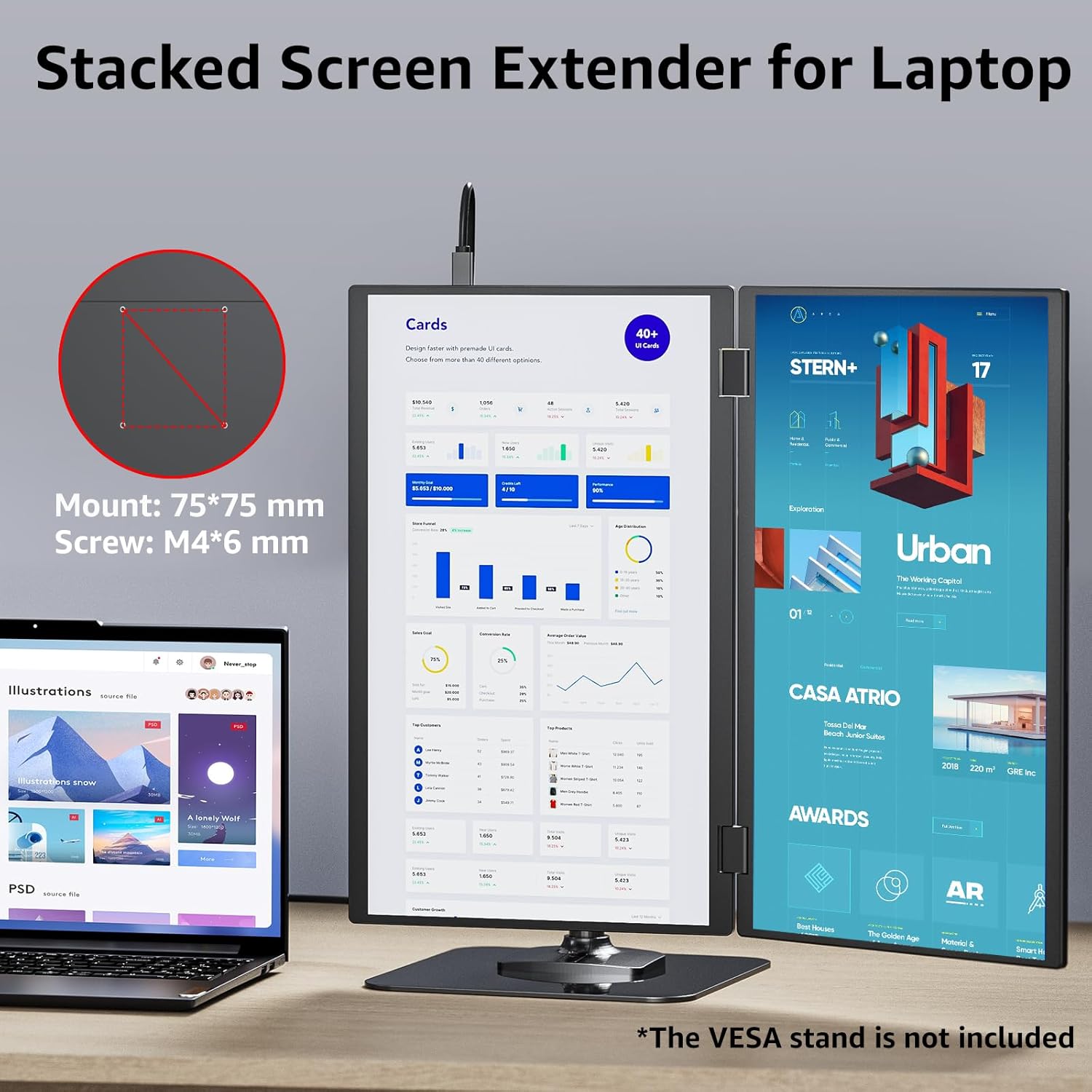 AHXJKA 15,6-дюймовый двойной п – обзор и цена Dual Monitor Desk Setup