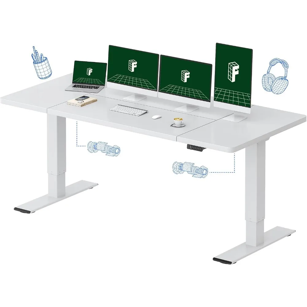Электрический регулируемый по  – обзор и цена Dual Monitor Desk Setup
